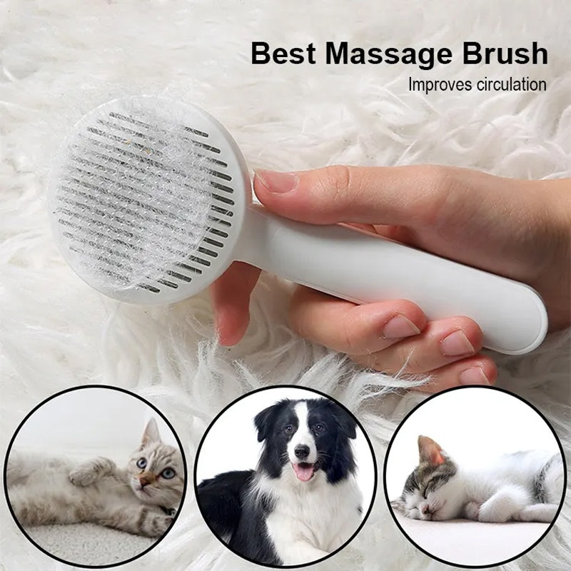 Cats And Dogs Grooming Brush, Self Cleaning Slicker Brushes Pet Hair Removal Comb Stainless Steel Needle Brush