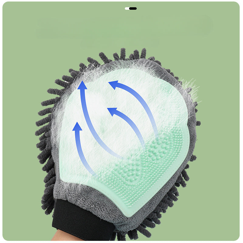 Pet Bathing Brush 2-in-1 Grooming Glove For Brushing, Massaging, And Drying Pet Grooming .