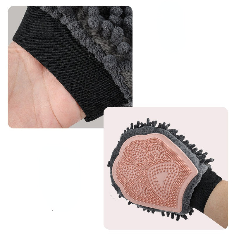 Pet Bathing Brush 2-in-1 Grooming Glove For Brushing, Massaging, And Drying Pet Grooming .