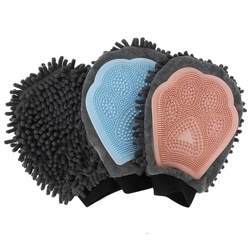 Pet Bathing Brush 2-in-1 Grooming Glove For Brushing, Massaging, And Drying Pet Grooming .