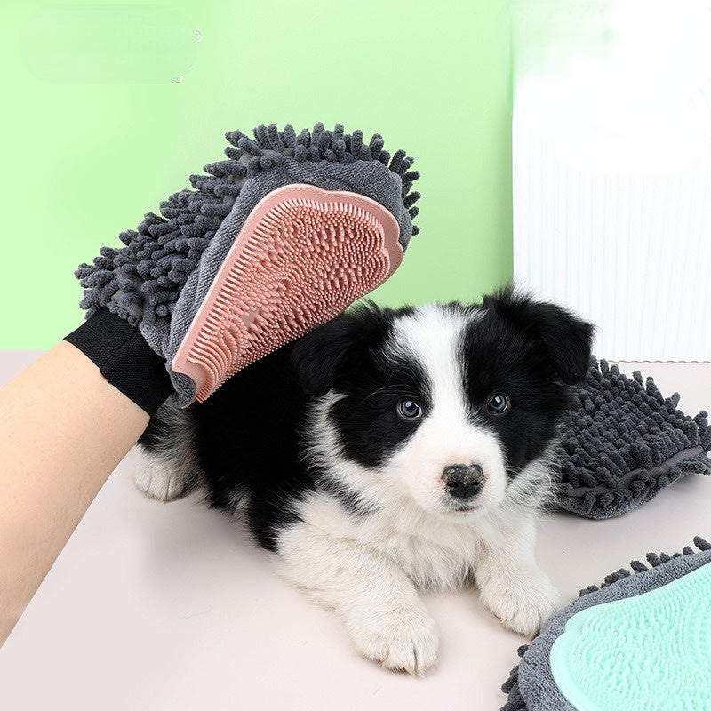 Pet Bathing Brush 2-in-1 Grooming Glove For Brushing, Massaging, And Drying Pet Grooming .