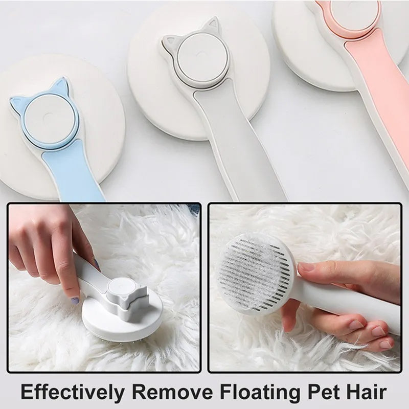 Cats And Dogs Grooming Brush, Self Cleaning Slicker Brushes Pet Hair Removal Comb Stainless Steel Needle Brush