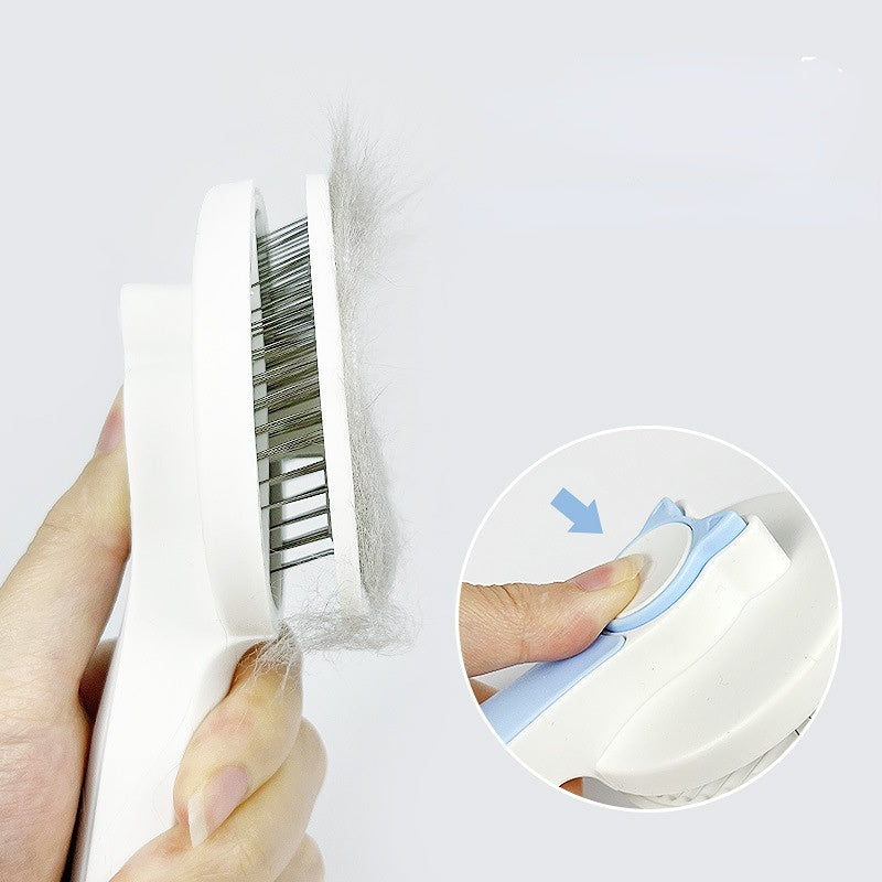 Cats And Dogs Grooming Brush, Self Cleaning Slicker Brushes Pet Hair Removal Comb Stainless Steel Needle Brush