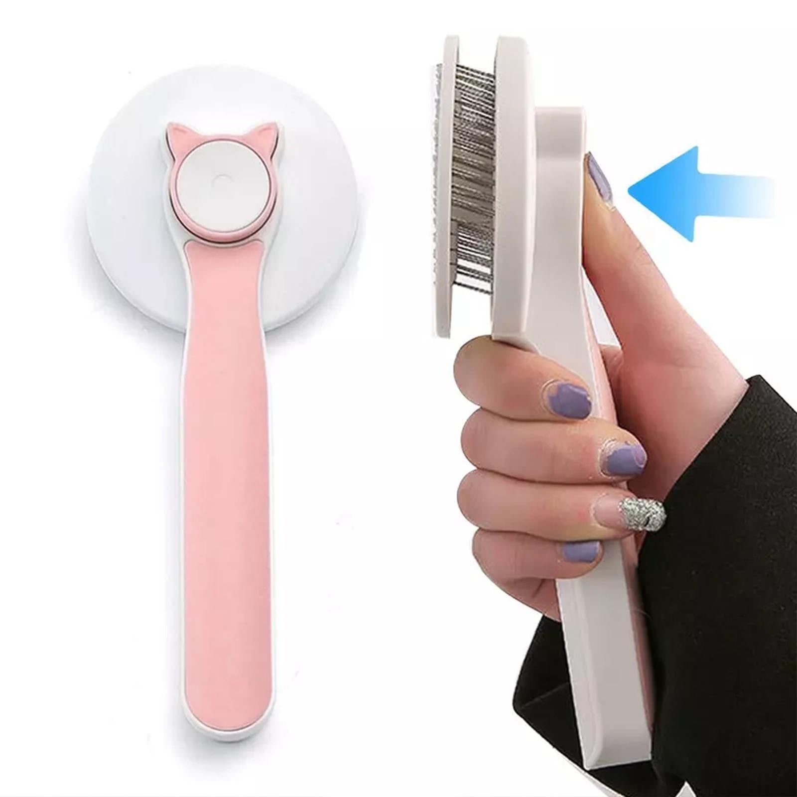 Cats And Dogs Grooming Brush, Self Cleaning Slicker Brushes Pet Hair Removal Comb Stainless Steel Needle Brush