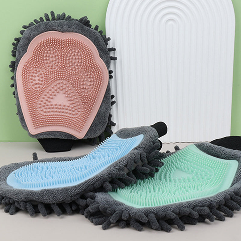 Pet Bathing Brush 2-in-1 Grooming Glove For Brushing, Massaging, And Drying Pet Grooming .