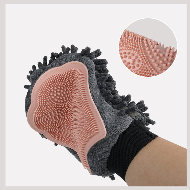 Pet Bathing Brush 2-in-1 Grooming Glove For Brushing, Massaging, And Drying Pet Grooming .
